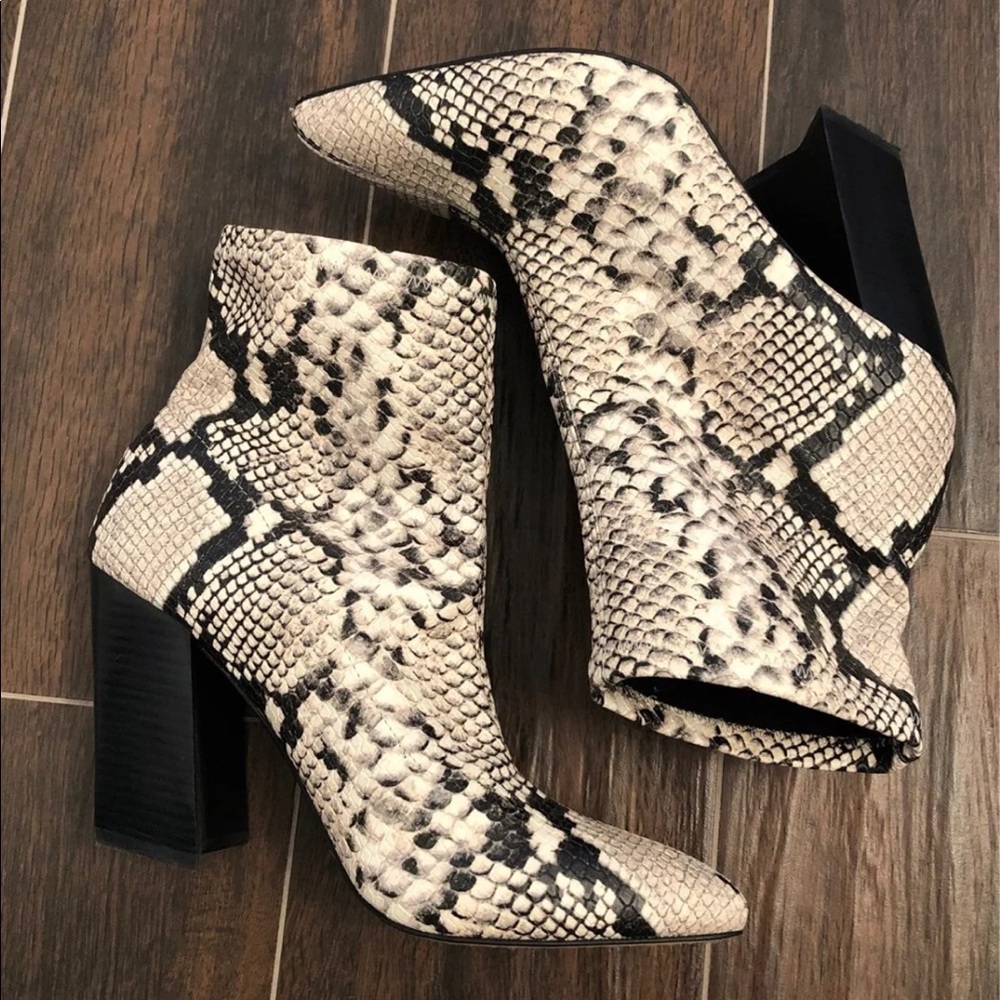 Vince Camuto snakeskin bootie